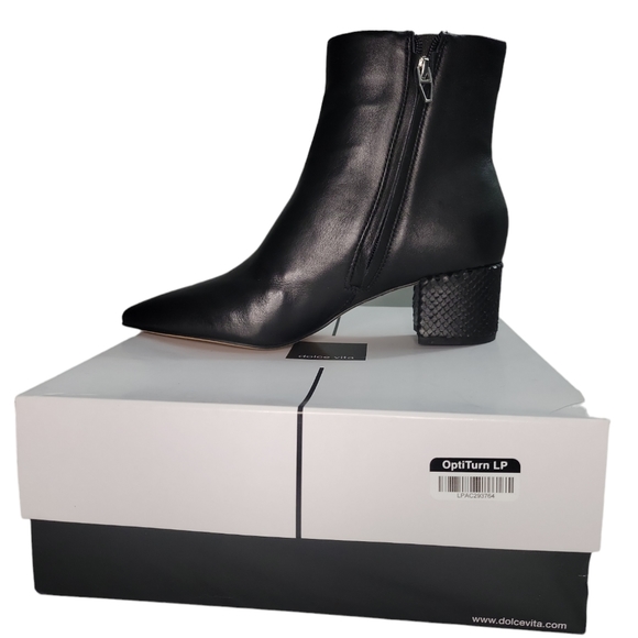 Dolce Vita Shoes - DOLCE VITA Bel Black Leather Pointed Ankle Boots Size 8 New in box